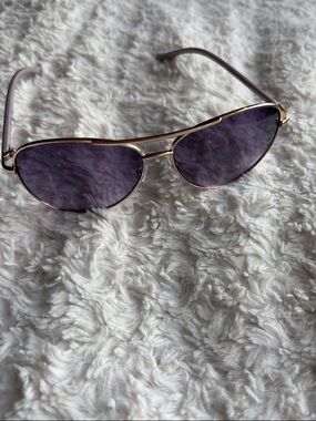 Gold Frame Sunglasses with Purple Lenses - Women Accessories